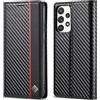 YKTO Custodia Fibra Carbonio per Samsung Galaxy A52 Cover Sottile Pelle di Carbonio Magnetica Portafoglio Robusto Pannello PC Fibra Carbonio + Antiurto TPU + [Slot per schede],Linea rossa verticale