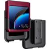 Nakedcellphone Custodia con clip per Motorola RAZR+ 2023, Nakedcellphone [texture a griglia] cover rigida sottile e [rotante/cricchetto] fondina da cintura per Moto RAZR Plus '23 (RAZR 40 Ultra) - Viva Magenta