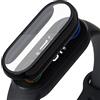 Acadeny Custodia rigida compatibile con xiaomi band 6/5/4 con pellicola protettiva, 9H Durezza Hart PC Case sottile in vetro temperato per Smart Mi band 6/5/4, nero