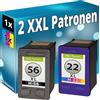Inkadoo 2 cartucce d'inchiostro compatibili con stampanti HP 56+22 OfficeJet 5605 5608 5610v 5610xi 5615