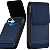 ykooe Custodia a fondina in pelle e nylon con porta carte di credito e passanti per cintura per Samsung Galaxy S25 S24 S23 S22 S21 S20 Ultra A17 A16 A15 A14 A13 A12 Google Pixel Pro XL, 10 9, blu - XL