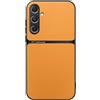 Kepuch Cover per Samsung Galaxy S24 - Custodia Case Piastra Metallica Incorporata Litchi Grano - Giallo