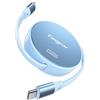 Fasgear Cavo USB C, 240 W PD3.1, cavo di ricarica veloce retrattile, 1 m, 4 livelli di lunghezza preimpostato, cavo di ricarica USB C 2.0, per Mac-Book Pro/i-Phone16/15 Pro Max/i-Pad/Mac-Book/Sam-Sung