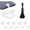 NEODTX 5 tappi di protezione USB C per cellulare e tablet compatibile con iPhone 15 16 pro max Google Samsung Galaxy Xiaomi Redmi XPLORA Motorola Etc USB C protezione antipolvere (bianco)