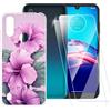 ESACMOT Custodia TPU Stampata + 2 Pellicole in Vetro Temperato Compatibili con Motorola Moto E6S 2020, Cover Artistica Slim Antigraffio Antishock, Protezione Totale