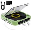 HOgardenME Lettore CD portatile con audio Hi-Fi e riproduzione wireless o cablata, ricaricabile per lettore CD Walkman per casa, auto e viaggi, design compatto e leggero (verde)