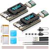 APKLVSR LoRa ESP32 V4 - Scheda di sviluppo + modulo GNSS + batteria da 3000 mAh, con antenna da 868 MHz, Bluetooth integrato, ESP32-S3 SX-1262 Chip, per Arduino Meshtastic LoRaWAN (2 pezzi)