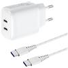 KCgrape 25 W Caricabatterie e cavo per Samsung Galaxy A55 A15 A16 A17 5G/A36/A25 A35 A05S A56/S23 FE/S24/S25/S21/S20 A13 A34/A52 A52S A23 A3 A3 A3 M1 M1 3M M33 M53,Z Fold 4 5 6/Note 10 20 USB C Presa Rapida
