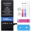 Elephantstory Batteria per iPhone 14 Plus, 5200mAh Batteria ai Polimeri di Litio ad Alta Capacità con Strumenti di Riparazione e Guida