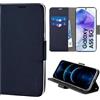 N NEWTOP Cover Compatibile con Samsung Galaxy A55 5G, HQ Lateral Custodia Libro Flip Chiusura Magnetica Portafoglio Simil Pelle Stand Protezione Completa Case TPU Anti Urto Guscio Base (Blu)