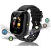 MiracDan Smartwatch per Bambini con 25 Giochi, Musica, Fotocamera, SOS, Torcia, Sveglia - Orologio con Sim da 3 a 12 Anni, Regalo di Natale e Compleanno, Nero