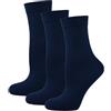 Nur Die 3 paia di calzini senza gomma, unisex, in cotone, traspiranti, senza fili in gomma, lunghezza media, Marittimo, 35-38