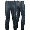 German Wear - Pantaloni da Moto in Pelle con Lateralmente Lato Lacci, Nero, 58