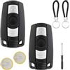 KingYH 2 pezzi Guscio Chiave 3 Tasti con batteria LIR 2025 e Piccolo Contenitori di Plastica Guscio per Chiave Compatibile con Serie 1 3 5 6 X1 X5 E71 E72 E81 E82 E84 E87 E89 E88 E90 E91 E92 E93