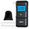 jinpinz Alcol Test Etilometro Portatile Certificato: Alcoltest ad Alta Precisione con Sensore Rapido e 10 Bocchini - Etilometro Digitale con Display LCD Blu Riutilizzabili per Uso Personale e Familiare, Nero