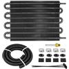 ACmango 8 Pass Ultra-Cool Tubo e Fin Trasmissione Cooler Universale 5/16 Kit di Raffreddamento Olio Alluminio Nero