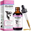 YijiaXingzhou Collagene liquido per cani, integratore di collagene pelle del cane e pelliccia, sollievo della pelle secca e prurito, supplementi di giunzione per cani, supporto della salute digestiva, gocce di
