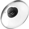 Vilde Coperchio in vetro con anello in acciaio inox per pentola e padella | diametro (16 cm), 12, 14, 16, 18, 20, 22, 24, 26, 28, 30, 32 cm, vetro resistente al calore a 200 °C, coperchio universale