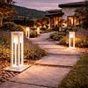 TEKHOME Lampione da Giardino E27 IP65, Lampada da Esterno Moderna in Alluminio, Paletto Luce per Viale Cortile Terrazzo, Nero/Bianco - PT-02 (BIANCO)