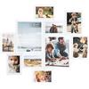 SONGMICS Set di 10 Cornici per Foto in PVC, Portafoto Multiplo da Parete Collage a Incastro, Due da 20 x 25 cm, Quattro da 13 x 18 cm, Quattro da 10 x 15 cm, Bianco, Collezione Kavi RPF100WZ01