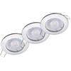 Oktaplex lighting Sedan Set di 3 faretti a incasso a LED - con modulo LED da 4,8 W 3000K 230V 380lm bianco caldo 110° - Spot cromo, misura del foro 60-70 mm