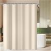 Lerores - Tenda per doccia e vasca da bagno, 140 x 180 cm, beige, con fondo pesante antimuffa, tessuto impermeabile e lavabile in poliestere, per bagno, con 10 anelli per tenda da doccia