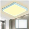 LQWELL® Plafoniera Lampada da soffitto a LED, IP44 Lampada da bagno impermeabile Quadrata piatta 18W 3000K 1600LM Sottile per soggiorno Bagno Camera da letto Cucina Seminterrato Ufficio, 220 * 24mm