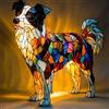 XWNGDAFEVF 3D Table Lamp Cute New Dog Series Home Decor Resin Tabletop Night Light Loyal Companionship Lighting, Border Collie