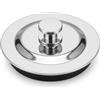 Ncheli Tappo Scarico Vasca Acciaio Inox Ø 62mm con Guarnizione Spessa, Tappo Universale per Foro 42-45mm, Anello di Presa Facile, per Doccia Lavandino Lavello, Argento