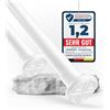 MEISENBERG Aste per Tende Senza Forare 50-80cm, Bianco, Ø 25 mm, Bastone per Tenda a Pressione per Tendaggi, Doccia, Aperture Delle Porte e Armadio