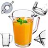 KADAX Brocca in vetro da 1 l, brocca in vetro resistente, con beccuccio e manico maneggevole, caraffa in vetro per bevande fredde, succhi di frutta, latte, tè freddo, trasparente (Tim)
