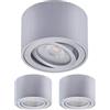 Oktaplex lighting Oktaplex 3 pezzi Faretto a superficie Lile alluminio spazzolato - incl. modulo LED dimmerabile 5W 230V 3000K bianco caldo 80x50mm faretto a superficie orientabile