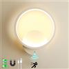 TRUYOK Lampada da parete a batteria con sensore di movimento per interni, ricaricabile senza collegamento di alimentazione illuminazione da parete senza fili con 3 modalità (auto/off/on/off)