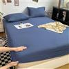 Stfery Lenzuola E Federe 220x200 Completo Lenzuola Super King Size 3 Pezzi in Cotone Lavato, Tinta Unita, Blu Marino
