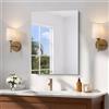 COFENY Specchio Senza Cornice, 60 x 45 cm Specchio da Parete Rettangolare con Bordi Lucidi, Specchi in Vetro HD, Specchio da Bagno Infrangibile per Bagno, Camera da Letto e Soggiorno