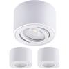 Oktaplex lighting Oktaplex 3 pezzi faretto a superficie Lile bianco - incl. modulo LED dimmerabile 5W 230V 3000K bianco caldo 80x50mm faretto a superficie alluminio orientabile