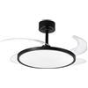 BEL AIR HOME - Ventilatore da soffitto Slim con motore DC, pale rimovibili, luce LED 36W regolabile 3000K-6500K | Telecomando incluso (nero)