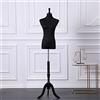 Loywe Manichino da sartoria, busto Torso da Donna per vetrine, con altezza regolabile Base in legno Gr. 32-36 Nero LW6017S