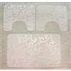 Corredocasa Tappeto Bagno Set 3 Pezzi o Tappeto Bagno Singolo 50X80 Antiscivolo Poliestere con Particolari Disegni e Fantasie (Panna/Gold)