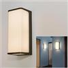 Planetitaly Applique Lampada LED 10W resa 100W, Lampada da parete Impermeabile IP65, Plafoniera interno/esterno per muro balcone giardino terrazza ingresso negozio villa hotel camera letto (Nero, luce 6500K)