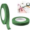 LiJuanWang Nastro floreale per fiori,2 pezzi Nastro Fiore,Nastro floreale per bouquet Verde, Nastro Fiore,Nastro Fioristi per Bouquet,Confezionamento di Fiori,Produzione Artigianale,Corona Nozze,27m*12mm
