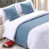 QRGMKL Premium Bed Runner per Il Piede del Letto, Tinta Unita Sciarpa da Letto in Cotone Lino copriletto Decorazione della casa Camera da Letto dell'hotel Bedding-Aqua||210X50cm for 1.5m Bed