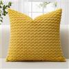JOTOM Federe per Cuscino in Velluto a Coste Morbido 60x60 cm Federe per Cuscino con Texture a Bolle 3D per Divano, Camera da Letto, Decorazione della Casa (Giallo Senape)