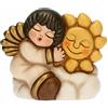 THUN - Natale 2022 - Soprammobile My Angel con Sole in Ceramica Decorata a Mano - Idea Regalo Natale 2022-6.5x4.2x6 cm h