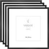 Veelot® 4x Cornice Foto in Legno Ayous nero 30x30cm,Passepartout 20x20cm,Cornici quadrata media per Legno di documenti e diplomi - Montaggio a parete o esposizione da tavolo