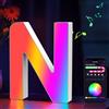 Cpeelsdo Lettere Luminoso APP Controllo, RGB Luci LED di Lettera Alfabeto con USB, Figura a Lettere Luce per Decorazione e Atmosfera, Luci Notturne Scrivania, Compleanni, Matrimoni, Vetrine - N