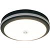 VR VETRINEINRETE Vetrineinrete® Plafoniera led 20 Watt con sensore di movimento tecnologia CCT lampada da soffitto per esterno IP65 (Nero)