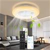 Fogmiea 𝐅𝐨𝐠𝐦𝐢𝐞𝐚 Ventilatore da soffitto Fero con luce 80W, plafoniera a LED dimmerabile con ventilatore, 6 velocità, telecomando e app, modalità estate e inverno, 3000-6500K, Ø 55CM