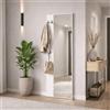Linea Azzurra Specchio da Parete con Attaccapanni in Legno Nobilitato Melaminico Specchio Bagno, Camera da Letto, Soggiorno, Ingresso Moderno ed Elegante Specchiera di 182x50 cm Made in Italy