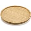 XIMISISE Vassoio Rotondo in Bambù, Vassoio per Servire in Legno, Vassoio Decorativo per Tavolino da Caffè, Cocina (30 x 30 x 2 cm)